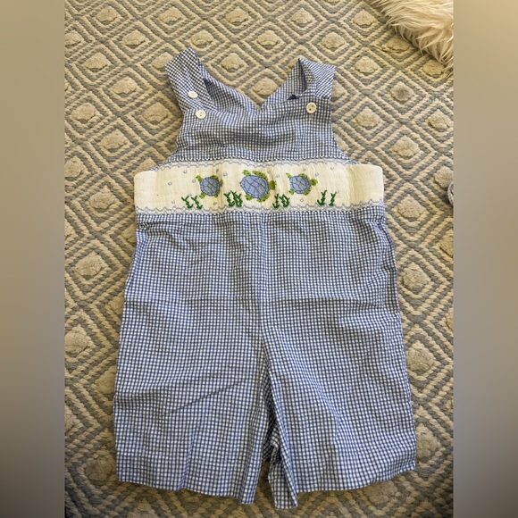 Vive La Fete Big Brother Smocked Light Blue Corduroy Short Sleeve Boys Short Set